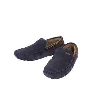 Barbour Monty Navy Suede Slippers